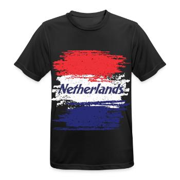Pays-Bas Hollande tulipes Amsterdam cadeau - T-shirt respirant Homme - noir - Devant - AI Model Male 178 light (178cm)