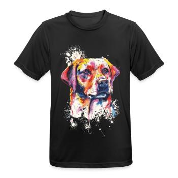 Labrador chiens propriétaire cadeau - T-shirt respirant Homme - noir - Devant - AI Model Male 178 light (178cm)