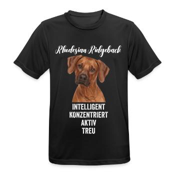 Rhodesian Ridgeback Hund - Männer T-Shirt atmungsaktiv - Schwarz - Vorne - AI Model Male 178 light (178cm)