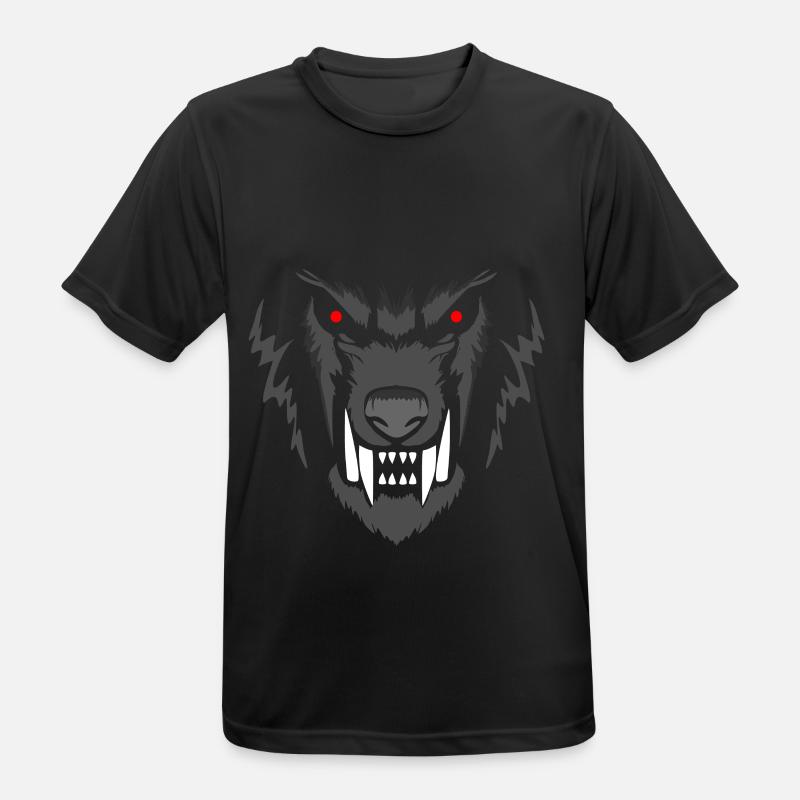Werewolf Werwolfkopf Werwolf Wolfsmensch - Männer T-Shirt atmungsaktiv - Schwarz