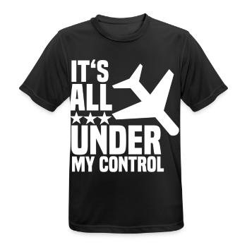 Hôtesse de l'air de l'hôtesse de l'air du pilote - T-shirt respirant Homme - noir - Devant - AI Model Male 178 light (178cm)