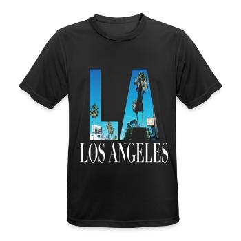 La Los Angeles Kalifornien Westküste Amerika Usa - Männer T-Shirt atmungsaktiv - Schwarz - Vorne - AI Model Male 178 light (178cm)