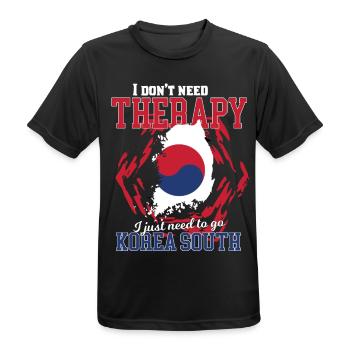 Je n'ai pas besoin de thérapie - Corée du Sud - T-shirt respirant Homme - noir - Devant - AI Model Male 178 light (178cm)