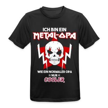 Metalopa Wie Ein Normaler Opa Cooler Metal Spruch - Männer T-Shirt atmungsaktiv - Schwarz - Vorne - AI Model Male 178 light (178cm)