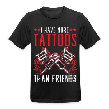 I have more tattoos than friends tattoo Tatt - Men's Breathable T-Shirt - black - Front - AI Model Male 178 light (178cm)