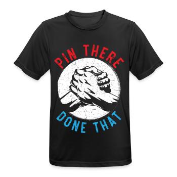 épingle là fait ce bras de fer bras de fer - T-shirt respirant Homme - noir - Devant - AI Model Male 178 light (178cm)