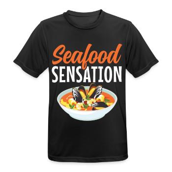 Cioppino Lover Foodie Nourriture Mer Américaine - T-shirt respirant Homme - noir - Devant - AI Model Male 178 light (178cm)