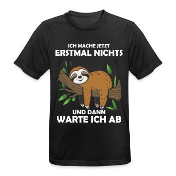 Drôle de paresseux, pas de désir - T-shirt respirant Homme - noir - Devant - AI Model Male 178 light (178cm)