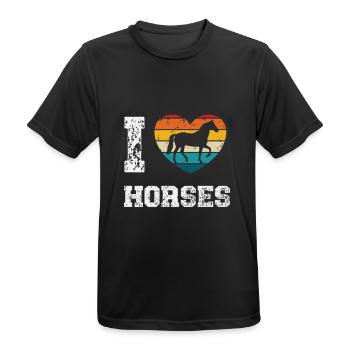 J’aime les chevaux - T-shirt respirant Homme - noir - Devant - AI Model Male 178 light (178cm)