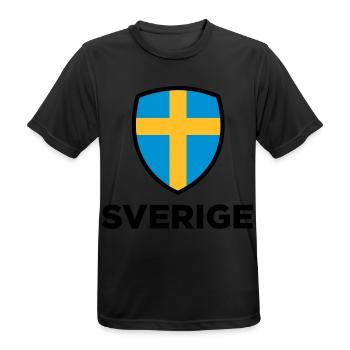 Drapeau national de la Suède - T-shirt respirant Homme - noir - Devant - AI Model Male 178 light (178cm)