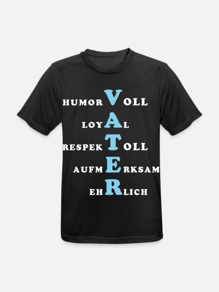 Vater Eigenschaften - Männer T-Shirt atmungsaktiv - Schwarz