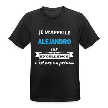 Je m'appelle excellence Alejandro - T-shirt respirant Homme - noir - Devant - AI Model Male 178 light (178cm)