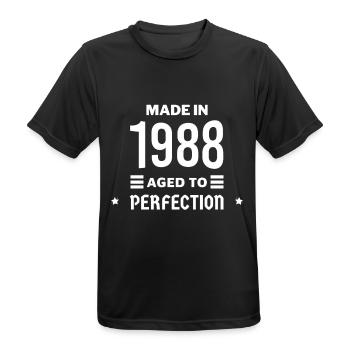 Made in aged to perfection 1988 - Men's Breathable T-Shirt - black - Front - AI Model Male 178 light (178cm)