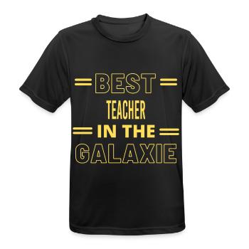 Best Ever IN THE GALAXIE TEACHER - Men's Breathable T-Shirt - black - Front - AI Model Male 178 light (178cm)