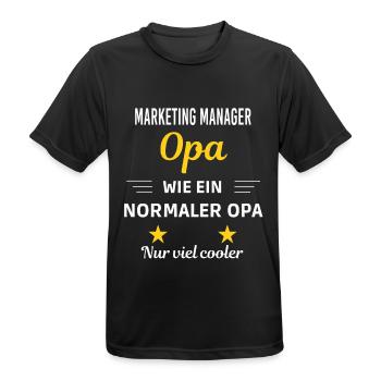 Opa ein normaler nur viel cooler Marketing Manager - Männer T-Shirt atmungsaktiv - Schwarz - Vorne - AI Model Male 178 light (178cm)