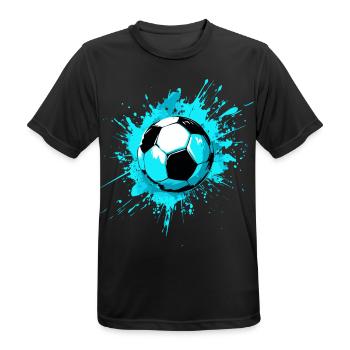 Stylish football splash - streetwear look - Men's Breathable T-Shirt - black - Front - AI Model Male 178 light (178cm)