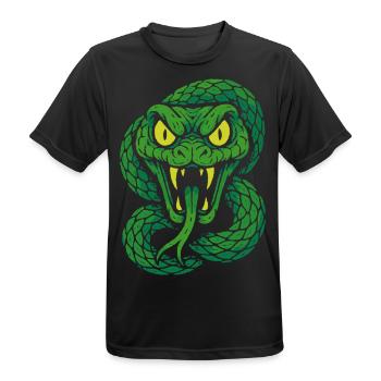 Wütende Giftschlange im Neonstil - Männer T-Shirt atmungsaktiv - Schwarz - Vorne - AI Model Male 178 light (178cm)