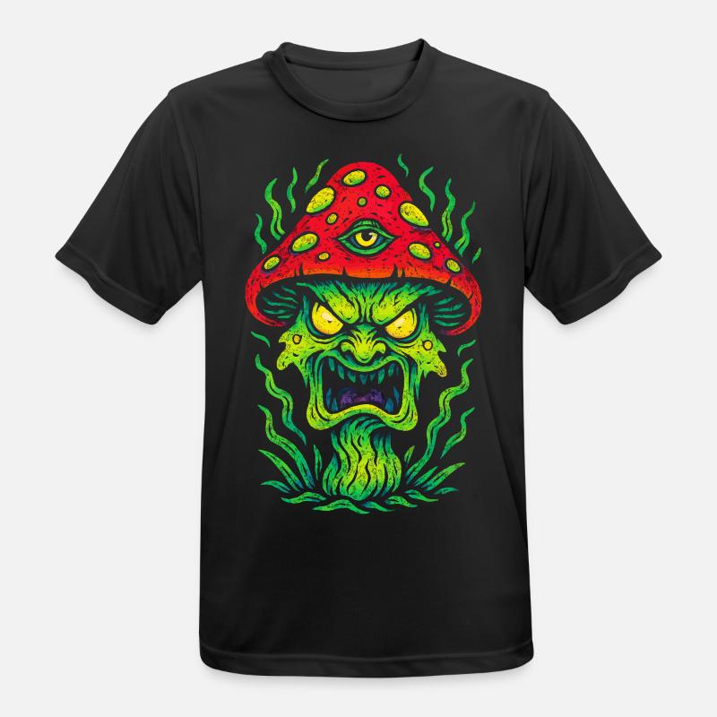 Psycho Toadstool with Third Eye - Men's Breathable T-Shirt - black