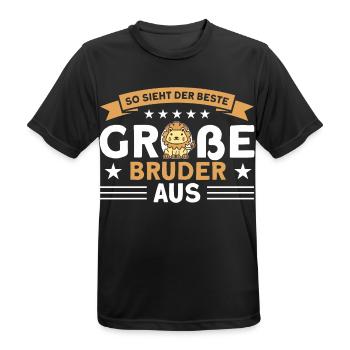 Kind Löwe Großer Bruder Geschenk - Männer T-Shirt atmungsaktiv - Schwarz - Vorne - AI Model Male 178 light (178cm)