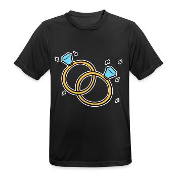 Verschlungene Ringe Geschenk Hochzeit Bling Ehe - Männer T-Shirt atmungsaktiv - Schwarz - Vorne - AI Model Male 178 light (178cm)