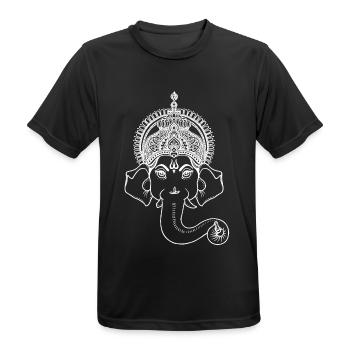 Ganesha Indian God - Männer T-Shirt atmungsaktiv - Schwarz - Vorne - AI Model Male 178 light (178cm)