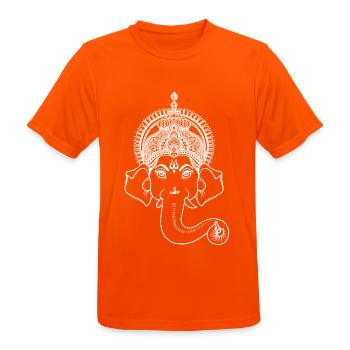 Dieu indien Ganesha - T-shirt respirant Homme - orange néon - Devant - AI Model Male 185 dark (185cm)