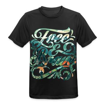 Free & Brave 🍀 - Men's Breathable T-Shirt - black - Front - AI Model Male 178 light (178cm)