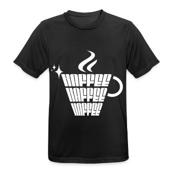 Café Café Café - T-shirt respirant Homme - noir - Devant - AI Model Male 178 light (178cm)