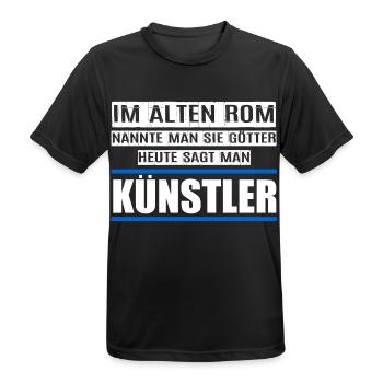 KÜNSTLER - Männer T-Shirt atmungsaktiv - Schwarz - Vorne - AI Model Male 178 light (178cm)