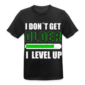 I DON´T GET OLDER I LEVEL UP - Men's Breathable T-Shirt - black - Front - AI Model Male 178 light (178cm)