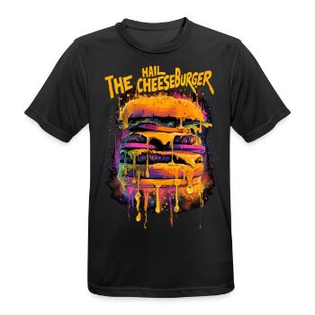 Trippy Hail the Cheeseburger Graffiti Street Style - Men's Breathable T-Shirt - black - Front - AI Model Male 178 light (178cm)
