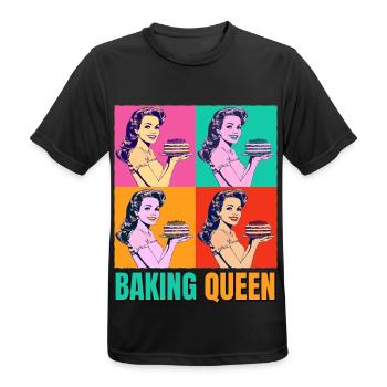 Baking Cake Baking Queen Baking Fairy Baker Pop Art - Men's Breathable T-Shirt - black - Front - AI Model Male 178 light (178cm)