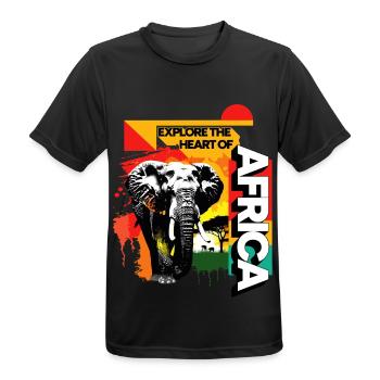 Afrique Éléphant Nature Aventure Safari en pleine nature - T-shirt respirant Homme - noir - Devant - AI Model Male 178 light (178cm)