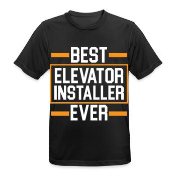 Meilleur installateur d’ascenseur jamais opérateur - T-shirt respirant Homme - noir - Devant - AI Model Male 178 light (178cm)