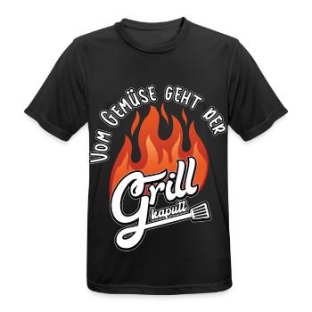 Grillen vom Gemüse geht der Grill kaputt Geschenk - Männer T-Shirt atmungsaktiv - Schwarz - Vorne - AI Model Male 178 light (178cm)