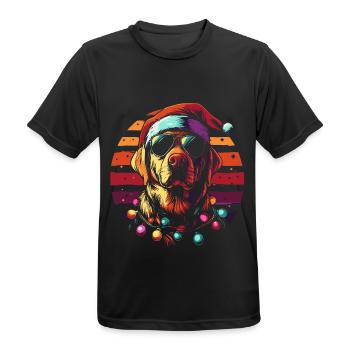Labrador Weihnachten - Männer T-Shirt atmungsaktiv - Schwarz - Vorne - AI Model Male 178 light (178cm)