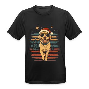 Noël frais du Labrador - T-shirt respirant Homme - noir - Devant - AI Model Male 178 light (178cm)