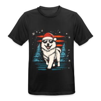 Cool Samoyède de Noël - T-shirt respirant Homme - noir - Devant - AI Model Male 178 light (178cm)