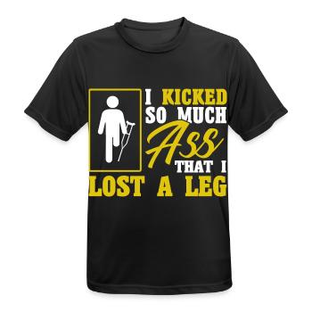 Handicap Amputee Amputation Prosthetic Leg - Men's Breathable T-Shirt - black - Front - AI Model Male 178 light (178cm)