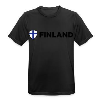 National Flag of Finland - Men's Breathable T-Shirt - black - Front - AI Model Male 178 light (178cm)