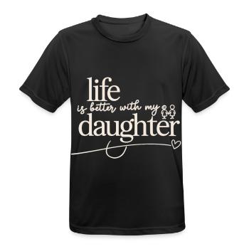 My daughter, my happiness - Men's Breathable T-Shirt - black - Front - AI Model Male 178 light (178cm)