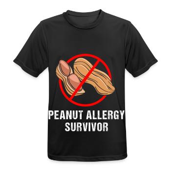 Allergies alimentaires - T-shirt respirant Homme - noir - Devant - AI Model Male 178 light (178cm)