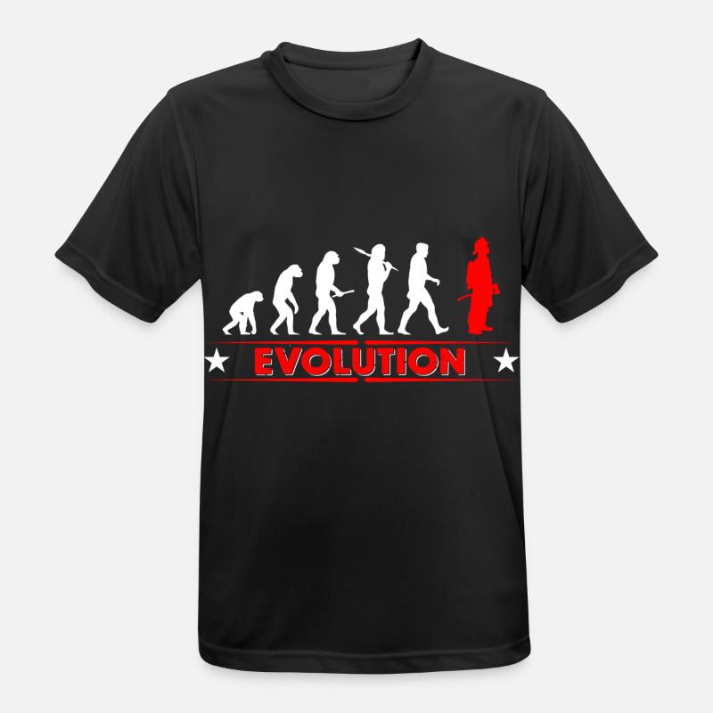 Fire evolution - red/white - Men's Breathable T-Shirt - black