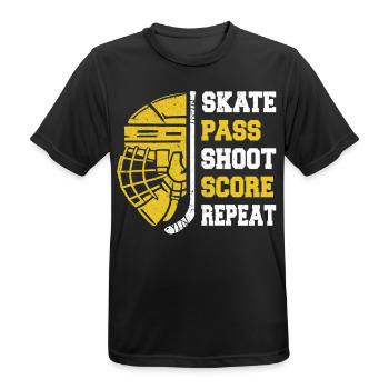 Eishockey, Eishockeyspieler, Eis-Hockey - Männer T-Shirt atmungsaktiv - Schwarz - Vorne - AI Model Male 178 light (178cm)