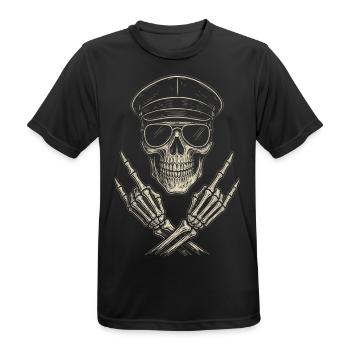 Musique Rock, Crâne, Main De Roche, Heavy Metal - T-shirt respirant Homme - noir - Devant - AI Model Male 178 light (178cm)