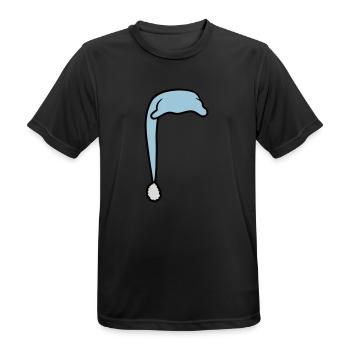 Schlafmütze mit Bommel - Männer T-Shirt atmungsaktiv - Schwarz - Vorne - AI Model Male 178 light (178cm)