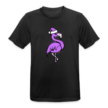 Flamingo Comique Noël - T-shirt respirant Homme - noir - Devant - AI Model Male 178 light (178cm)