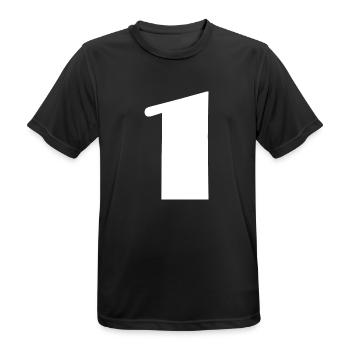 1 YEAR. 1ST ANNIVERSARY. BIRTHDAY 1 YEAR. ONE - Men's Breathable T-Shirt - black - Front - AI Model Male 178 light (178cm)