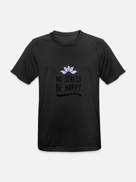 No Stress - Be Happy - Men's Breathable T-Shirt - black