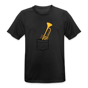 Chest bag trumpet on the go - Men's Breathable T-Shirt - black - Front - AI Model Male 178 light (178cm)